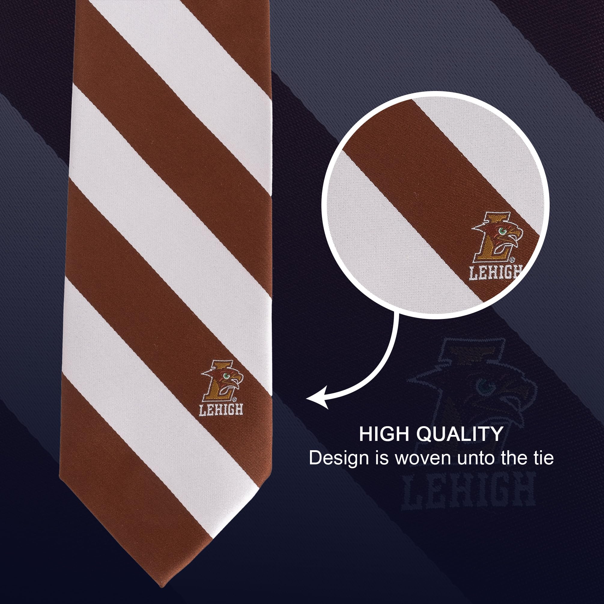 Desert Cactus Lehigh University Tie Mountain Hawks 100% Polyester with Logo Officially Licensed (Style A)