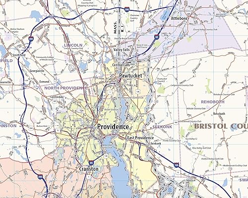 Miniatura 6 de Mapa de pared laminada de la zona metropolitana