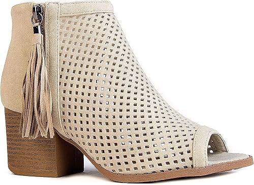 peep toe booties low heel amazon