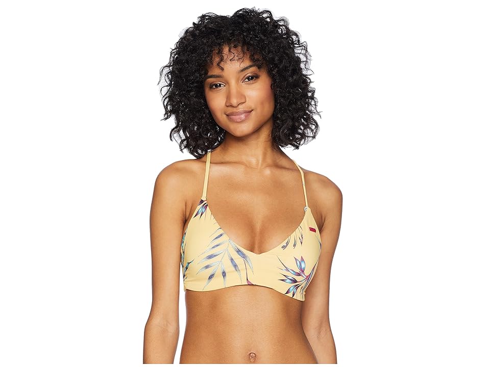 

Roxy Print Softly Love Reversible Athletic Tri Top (Buff Yellow Swim Stormy Flower) Women's Swimwear