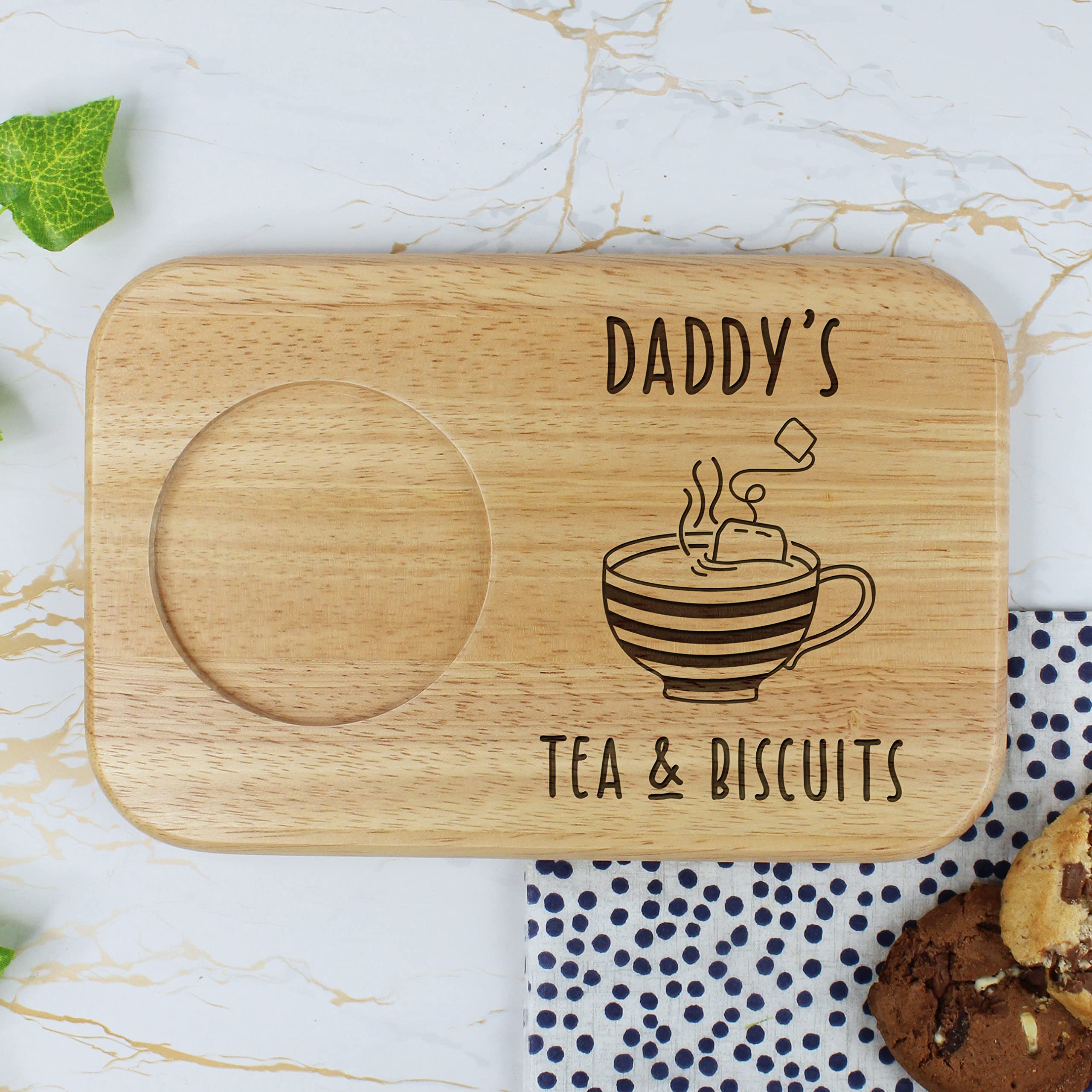Daddy's Tea & Biscuits Board, Wooden Treat Board, Snack Tray, Father's Day, Birthday Gifts for Daddy