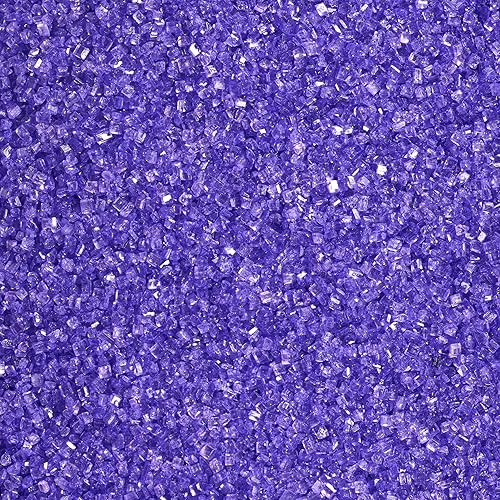 DecoPac Azúcar lijador, lavanda púrpura comestible, azúcar de lija comestible en recipiente de mano, mezcla de azucar para pasteles de celebración,