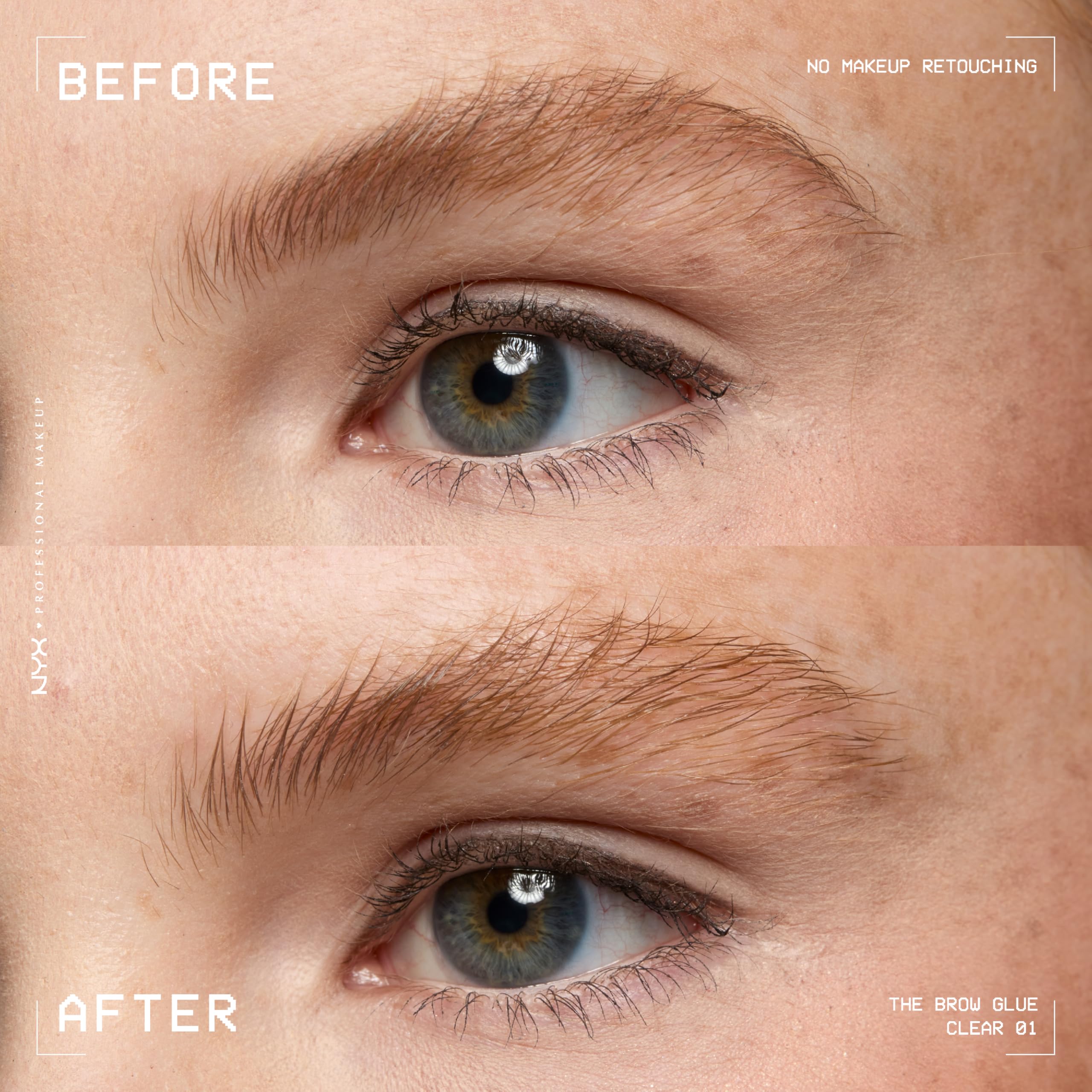 NYX Professional Makeup The Brow Glue Instant Brow Styler, Şeffaf Kaş Sabitleyici Maskara