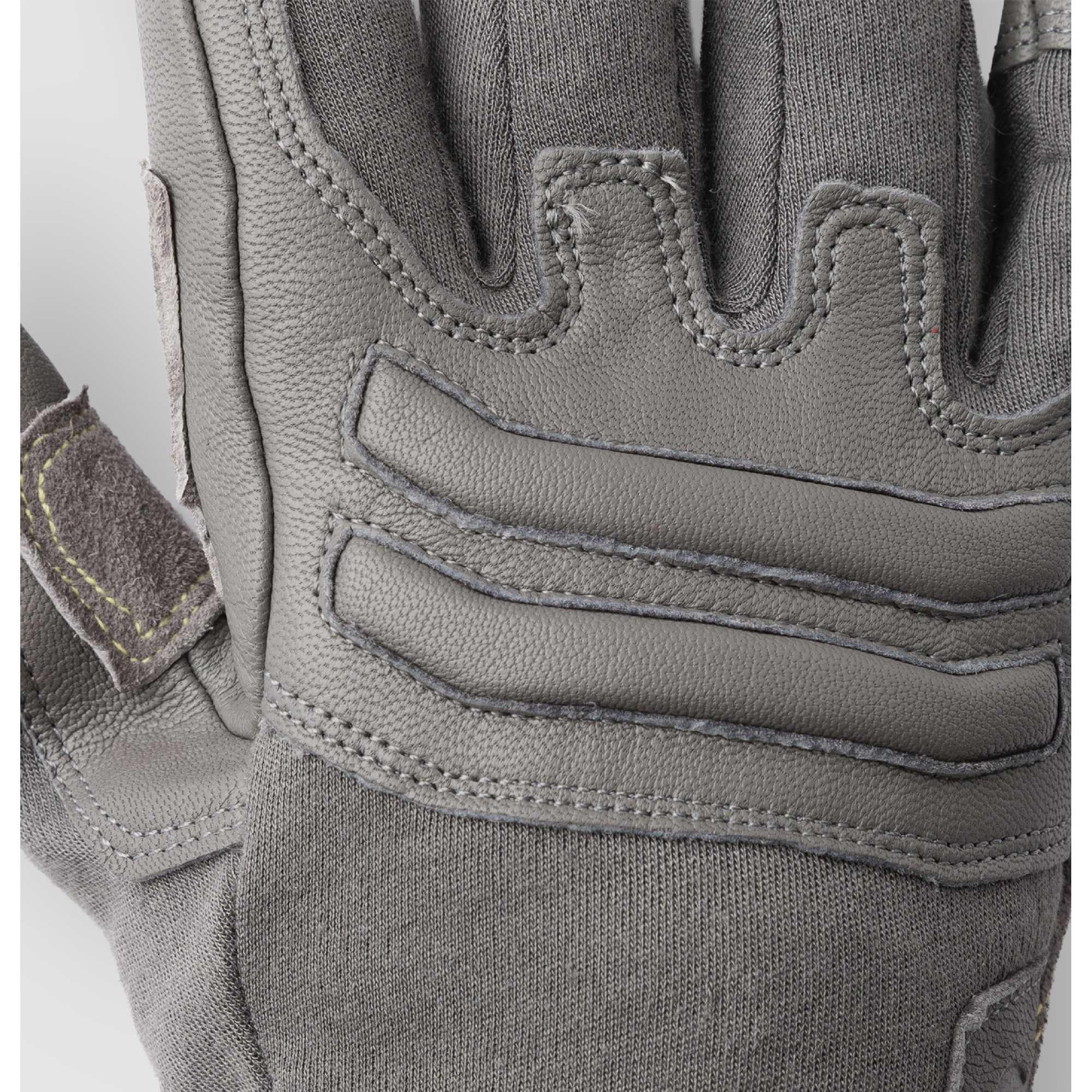 Outdoor Research Ironsight II FR rękawica, taktyczne rękawice zmniejszające palność, Nomex i kevlar, skórzana powierzchnia dłoni, palce do ekranu dotykowego, wilk szary, L