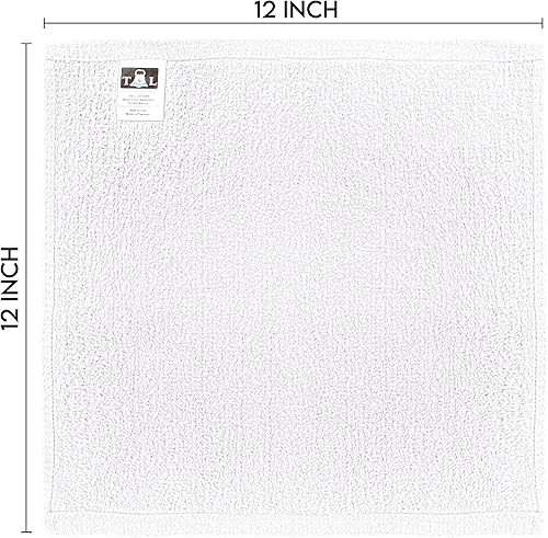 Miniatura 7 de Towel and Linen Mart - Juego de 24 paños de lavado, 100% algodón, paños de franela de color blanco, altamente absorbentes y suaves al tacto