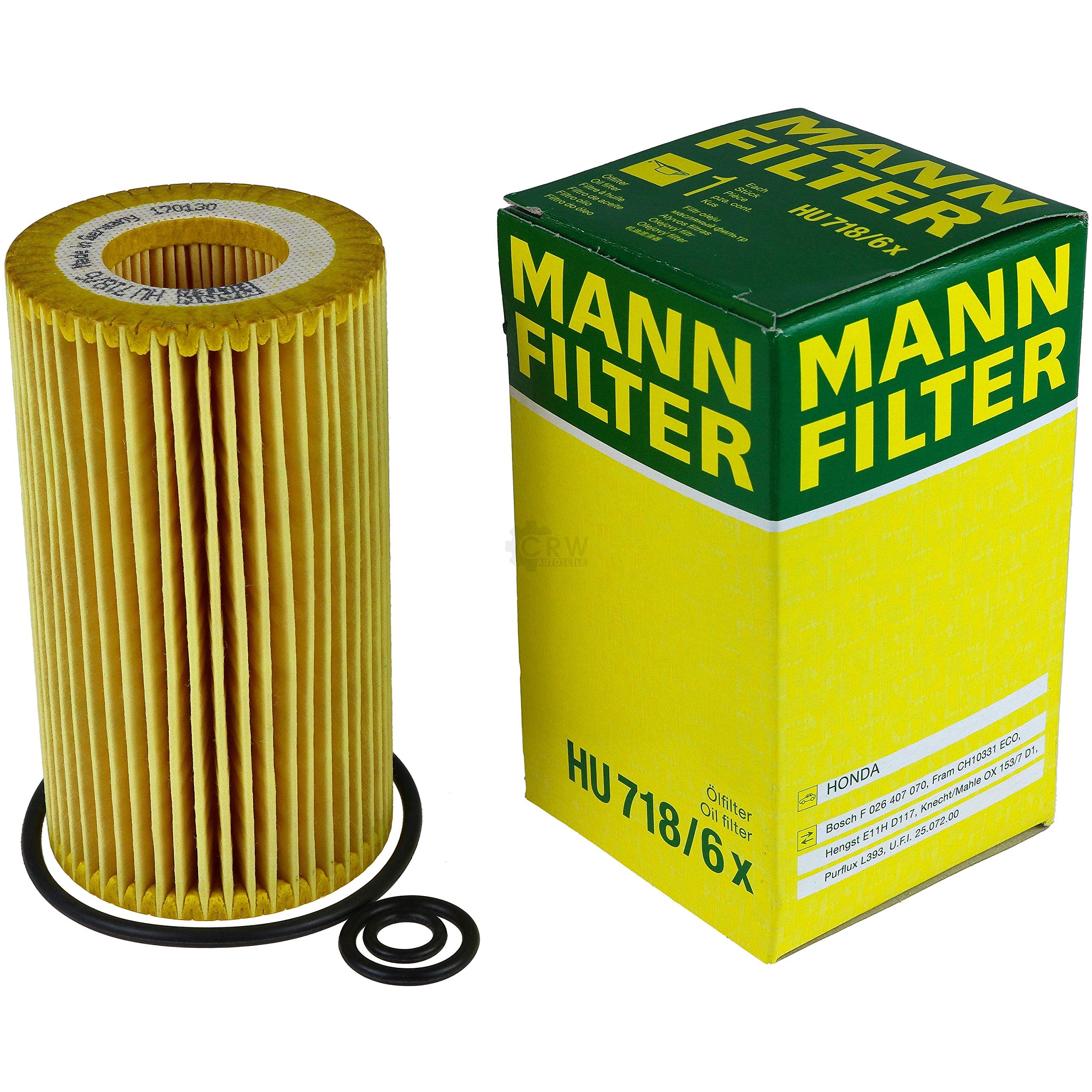 Paquete de inspección Kit de mantenimiento de filtros con filtro de aceite HU 718/6 x, filtro de aire C 37 005, filtro de combustible WK 853/16, filtro de habitáculo FP 2358, tornillo de