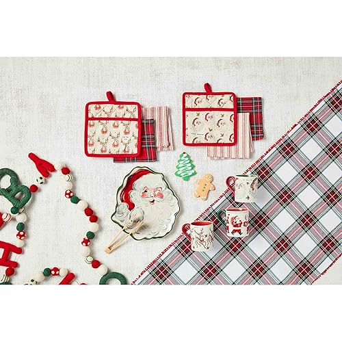 Miniatura 3 de Mud Pie Taza de Navidad vintage, reno, 15 onzas