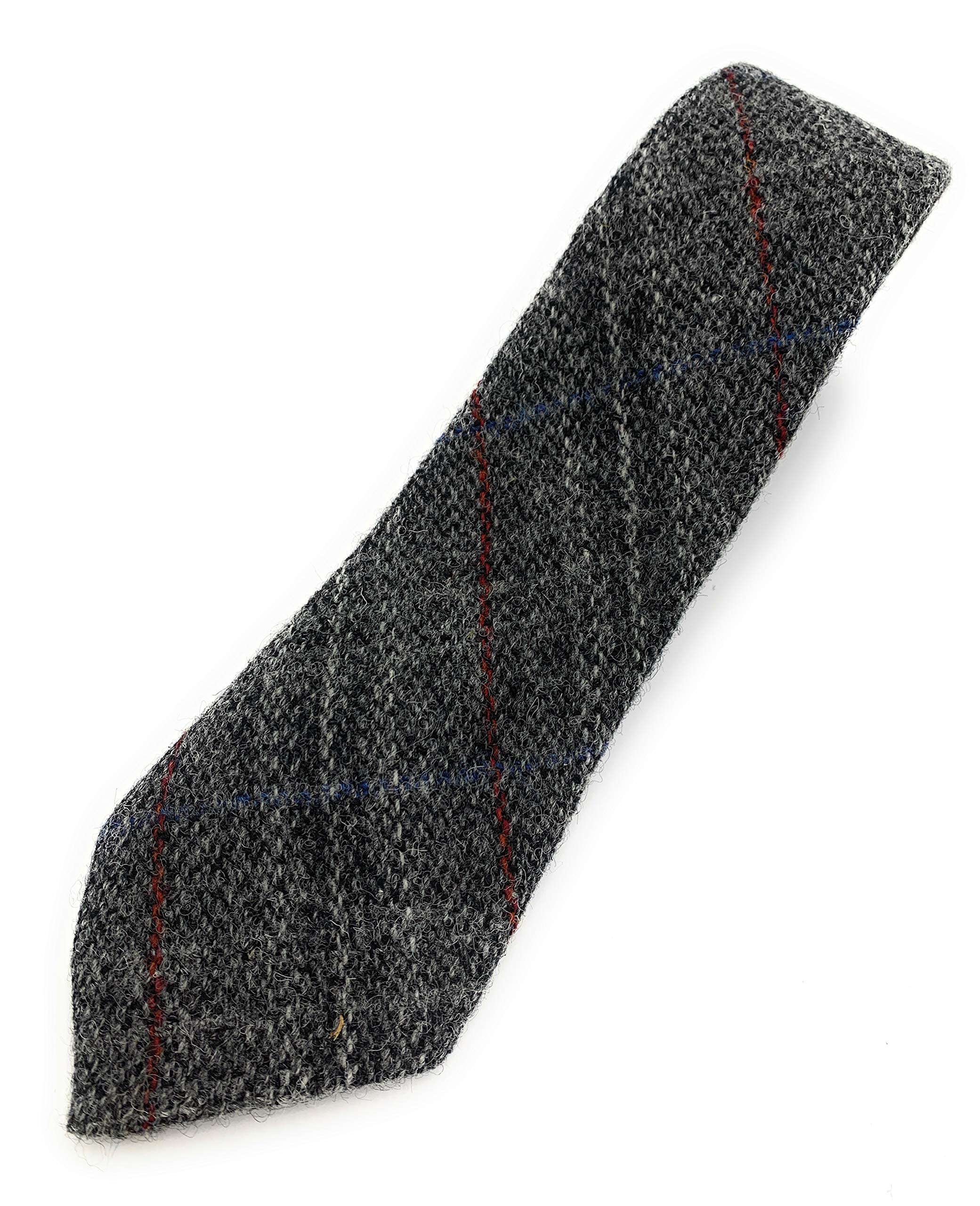 Tartan Tweeds Men's Grey Check Harris Tweed Neck Tie (Grey Check)