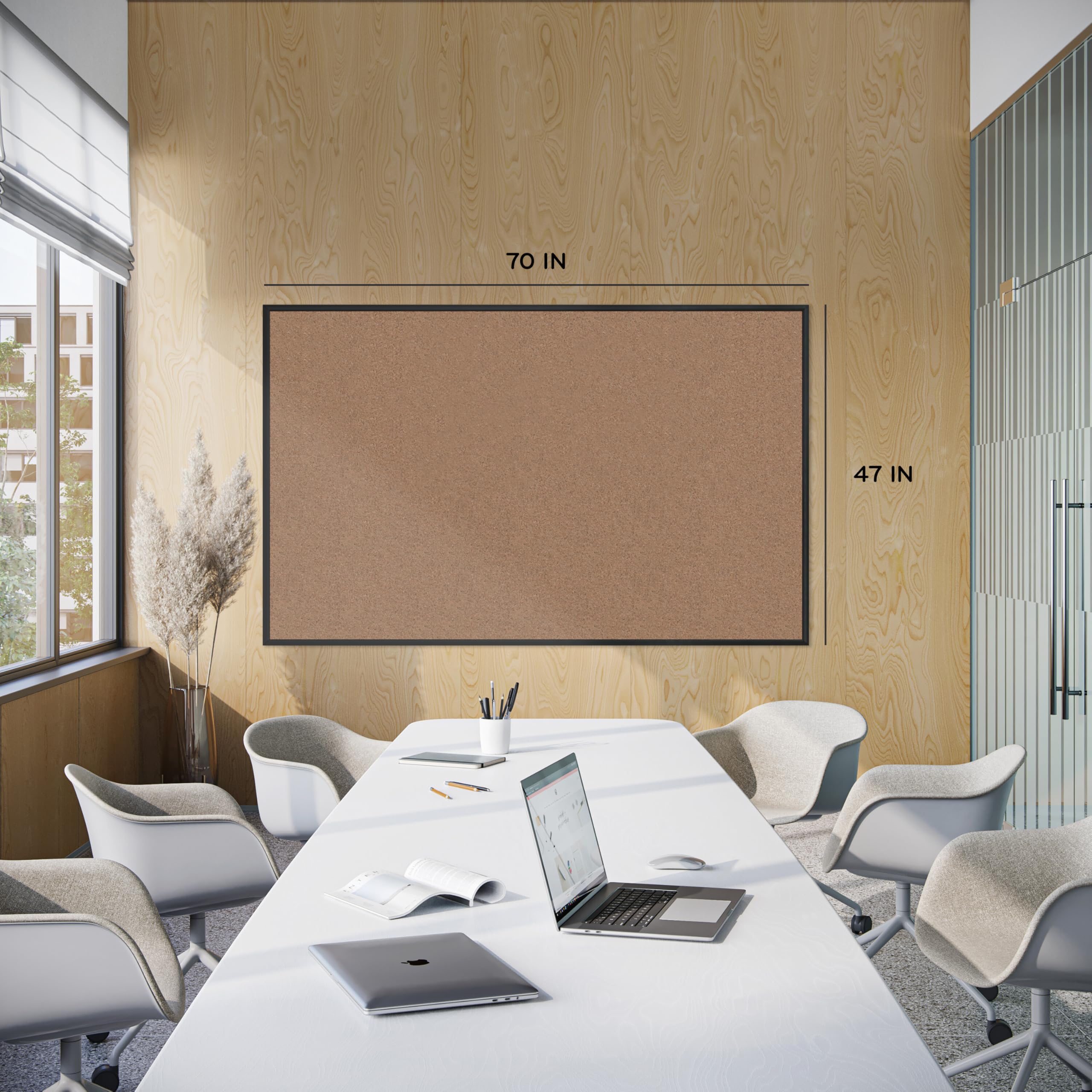 U Brands Kork-Pinnwand, 119 x 178 cm, schwarzer Aluminiumrahmen (2882U00-01)