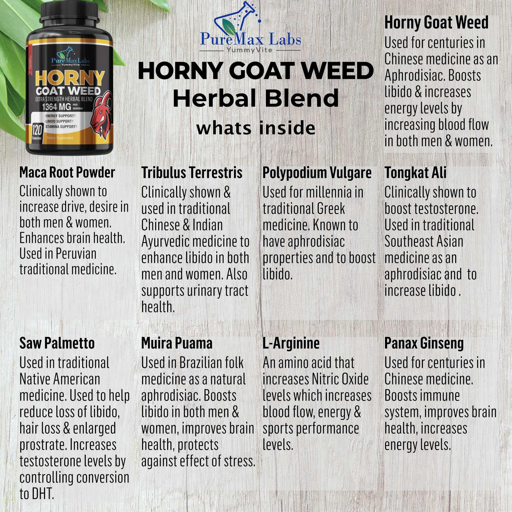 YUMMYVITE Horny Goat Weed Extra Strength Blend, 120 Capsules — Amazon image 3