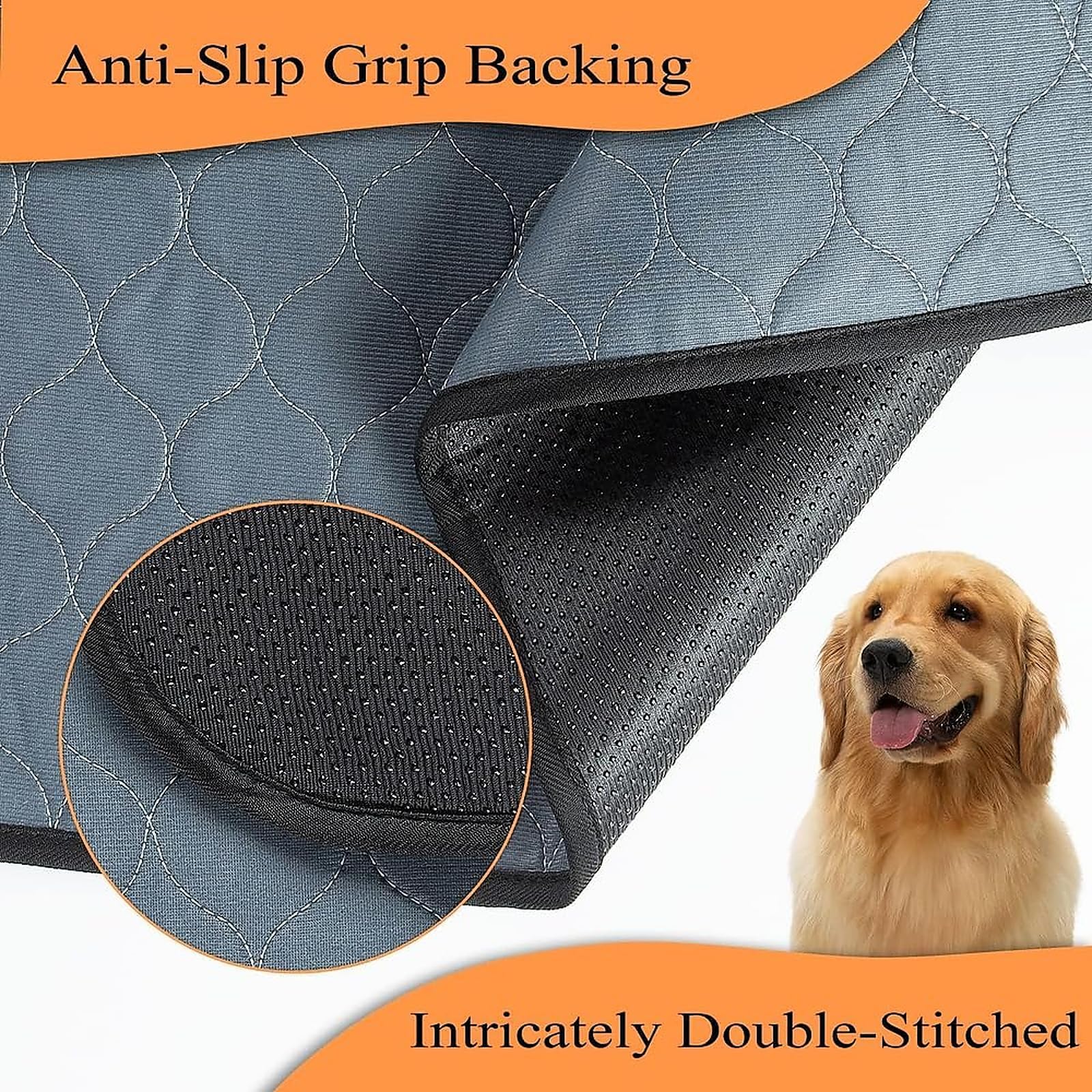 Bunlitent Extra Large Washable Dog Pee Pads,183x183 cm, Non-Slip Waterproof Pet Playpen Mat - Image 4