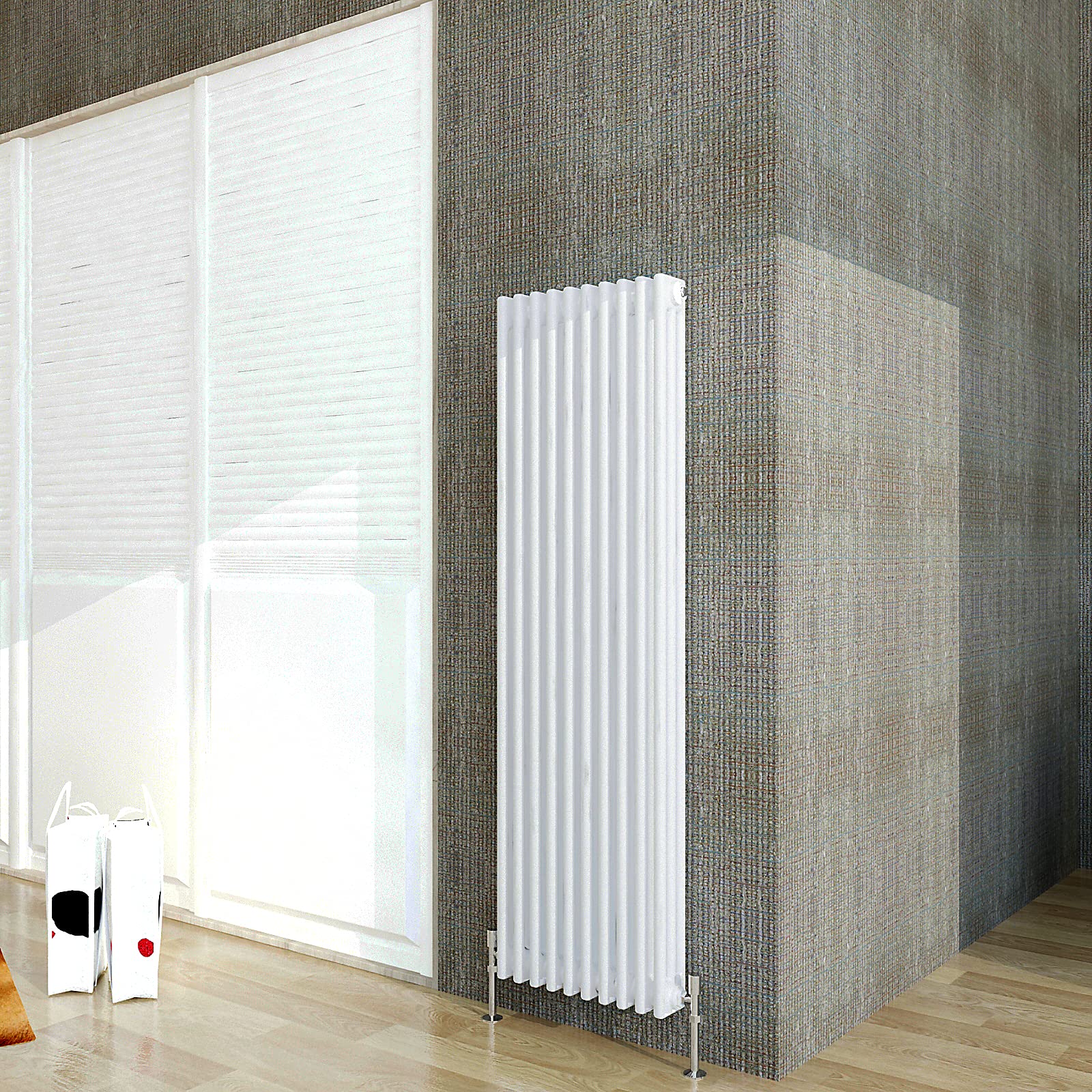 Acezanble∣3 Column Radiator, Vertical 1500mm White Tall Traditional Cast Iron Style Radiators Windows Hallyway — image 1