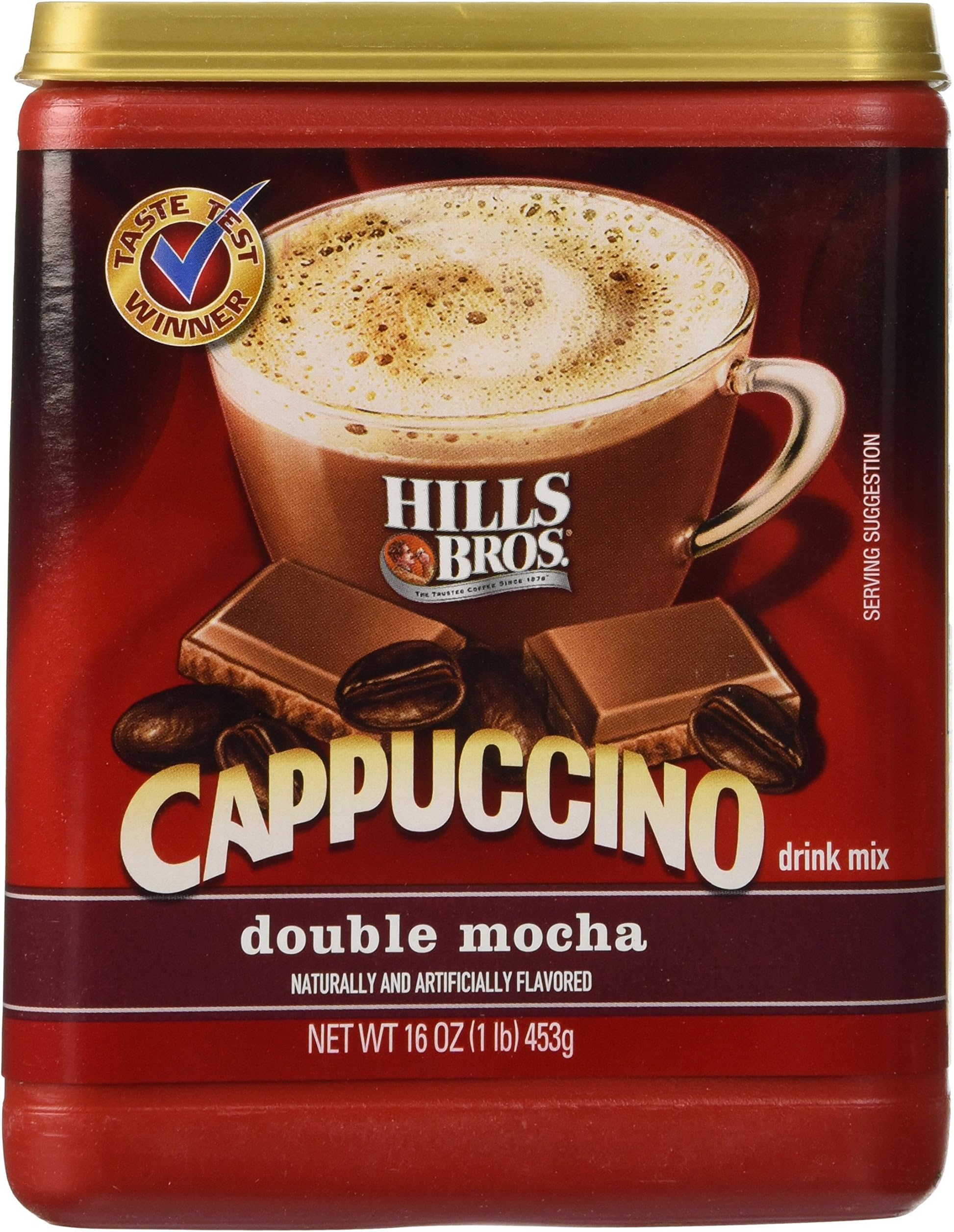Hills Bros. Coffee Instant Cappuccino Double Mocha, 16-Ounce Jars (Pack of 6)