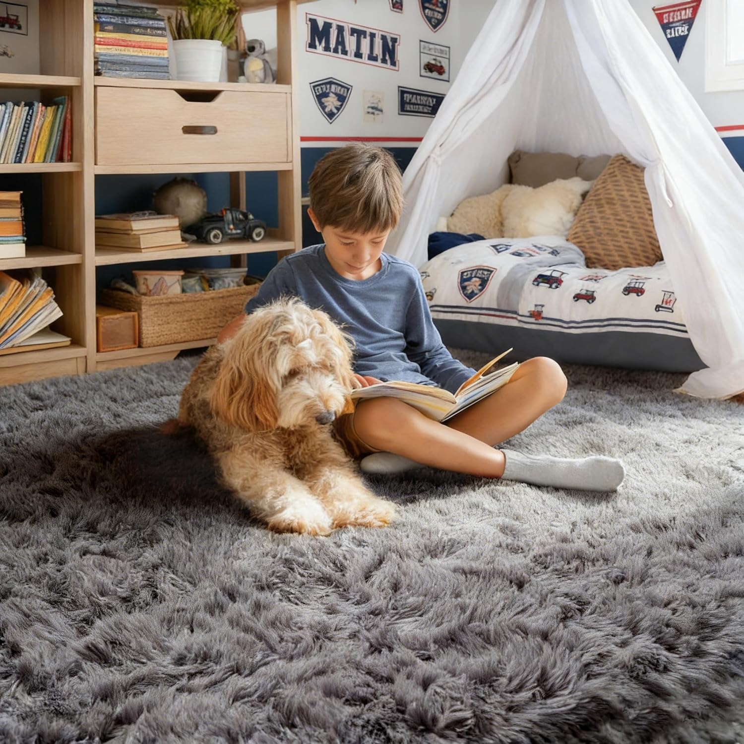 PAGISOFE Super Soft Runner Rugs for Hallway 2x6 Ft,Grey Fluffy Rug Home Decor Aesthetic, Fuzzy Plush Long Bedside Rugs for Room Decor Indoor Fluffy Shaggy Furry Throw Rug for Teen Dorm Nursery - Image 8