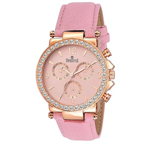 SWISSTYLE Analogue Pink Dial Women's Watch - SS-LR625-PNK-PNK