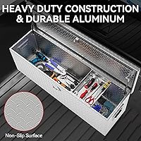 Vista 6 de YITAMOTOR Cajas de herramientas para cama de camión de 48 pulgadas, aluminio resistente con estante deslizante, caja de herramientas de placa
