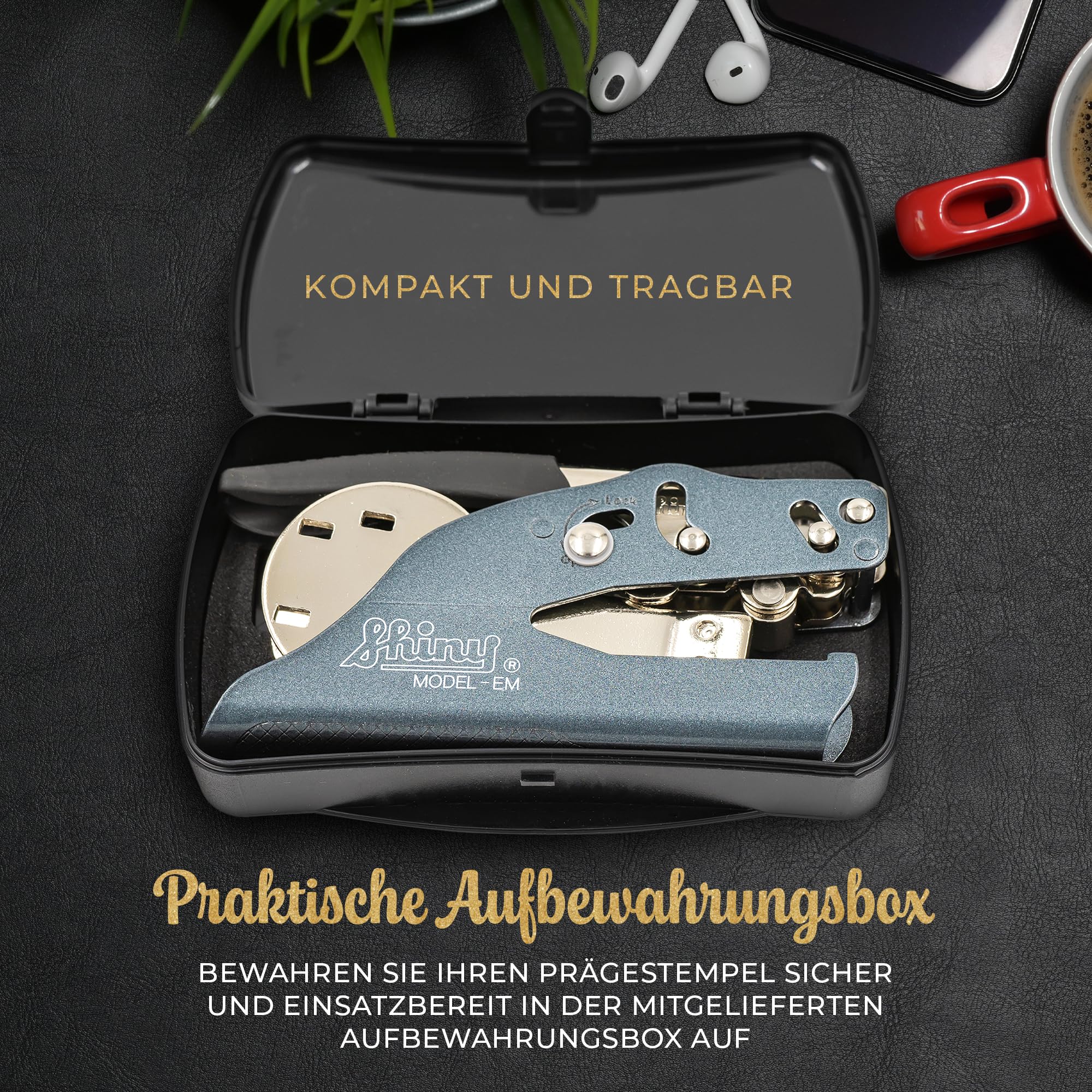 Ex Libris Prägestempel personalisiert – Buch Prägestempel für Papier – Individuelles Motiv mit Namen – Geschenkidee für Leser & Bibliothek (Signatura)