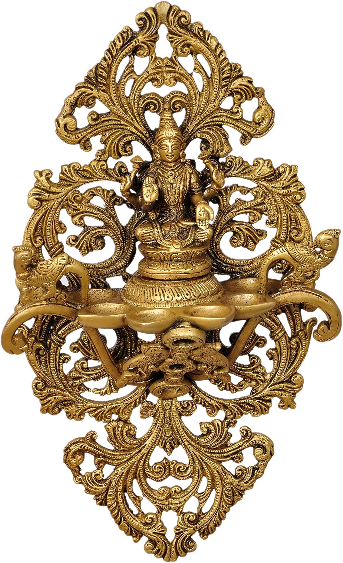 Aesthetic Decors Brass Hanging Diya (Multicolour)