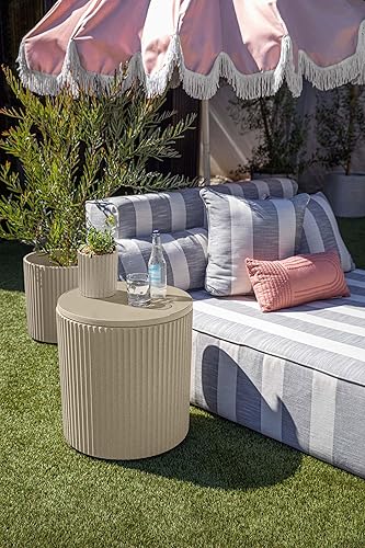 Miniatura 8 de Veradek Mesa auxiliar refrigerante - 2 en 1 - Diseñada para su uso como mesa auxiliar al aire libre, decoración de patio y baúl de hielo Arena