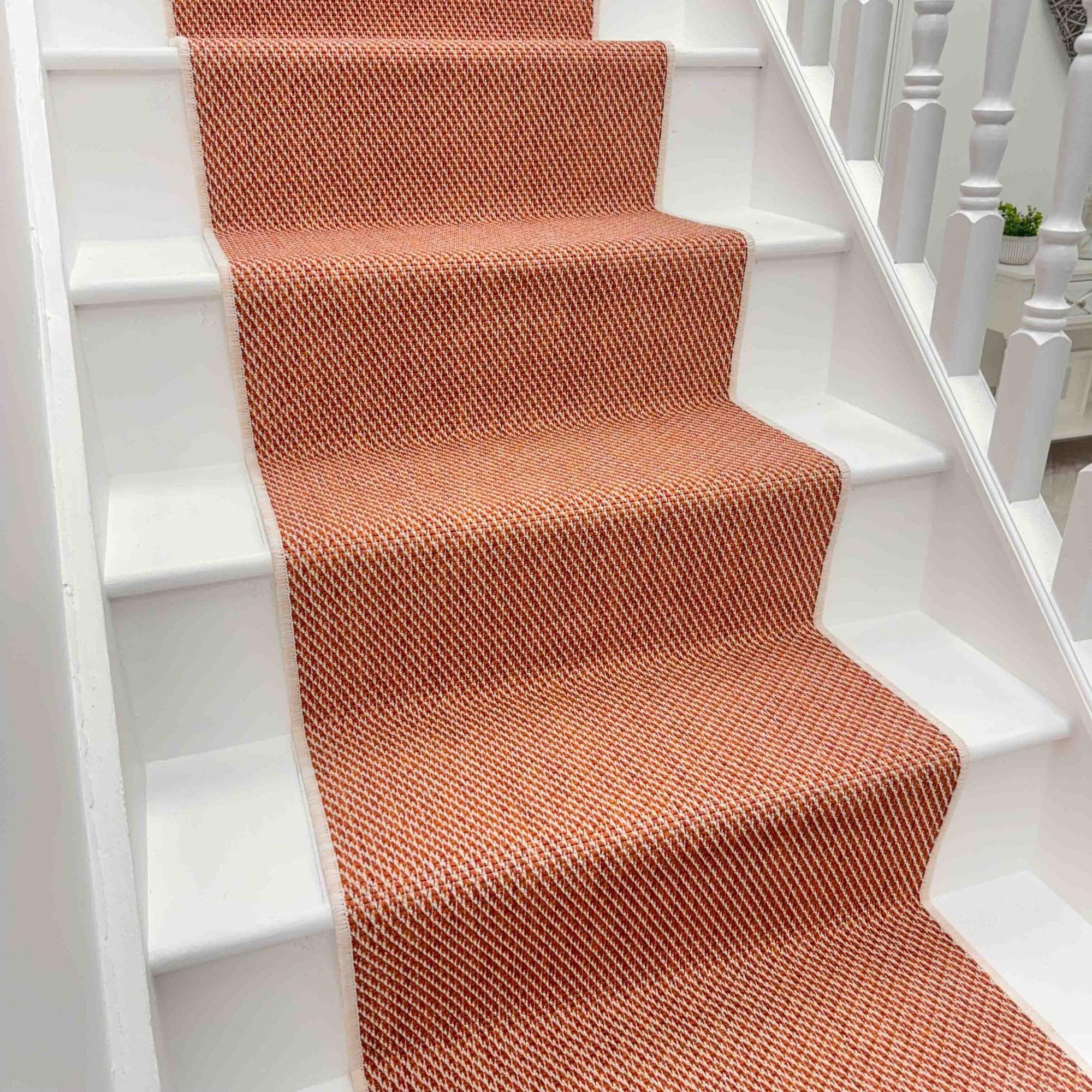 runrug Stair Runner Rug - Reversible Flatweave Carpet for Stairs - Multiple Sizes - Stain-Resistant, Durable & Pet-Friendly - 70cm x 540cm - 2mm Thick - Coastal, Terracotta