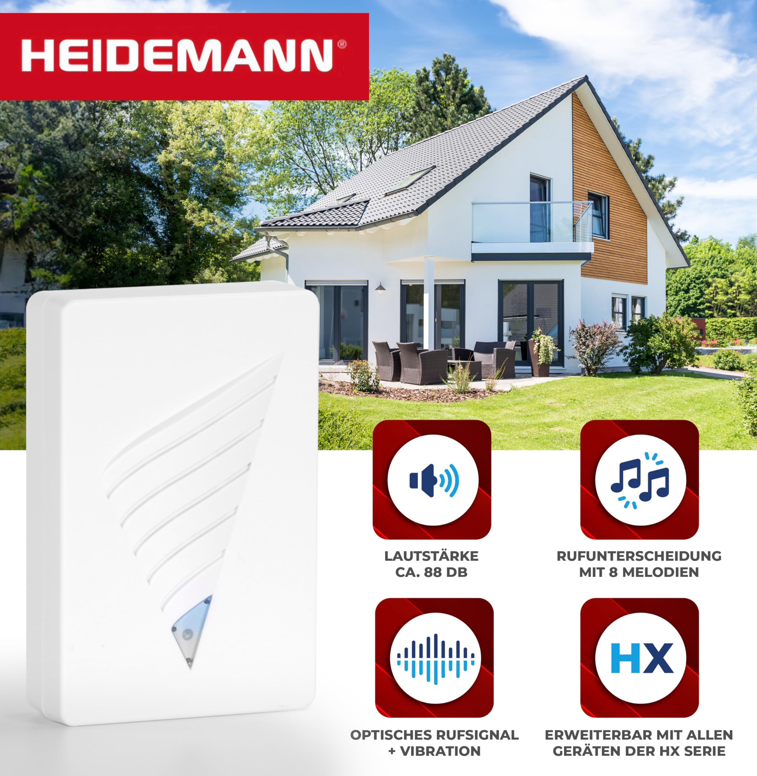 HEIDEMANN Funkklingel Set HX Pet - Haustierklingel - erweiterbar - HX Funklingel