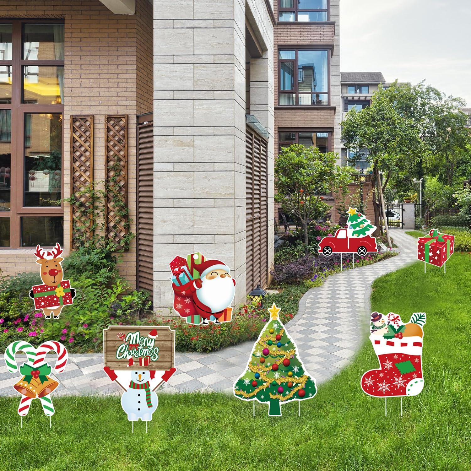 Amazon | ChicCarry クリスマス 飾り 屋外 8枚セット クリスマス 庭