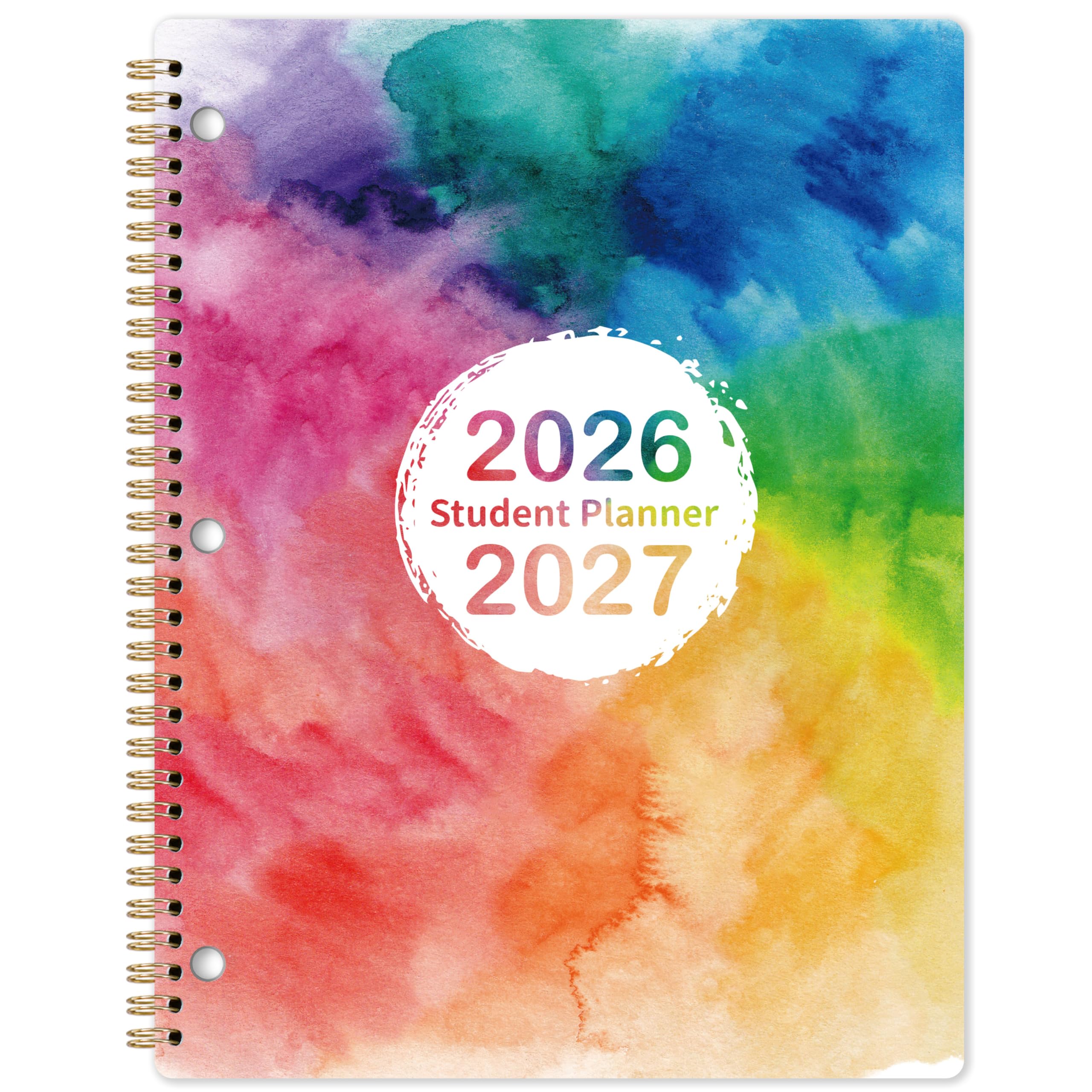 Student Planner 2026-2027 - school planner 2026-2027, Jul. 2026 - Jun. 2027, 8.5" x 11", Planners Academic Year, 3-Hole Punched & Stickers- Colourful