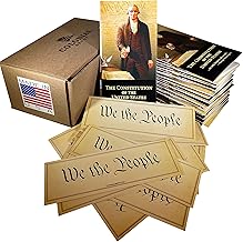 30 Pack Bulk US Pocket Constitution Booklet, The Bill of Rights & Declaration of Independence & Amendments, 30 Pk Mini We The People Bookmarks, American History Patriotic Gift Set, Made in USA (30)
