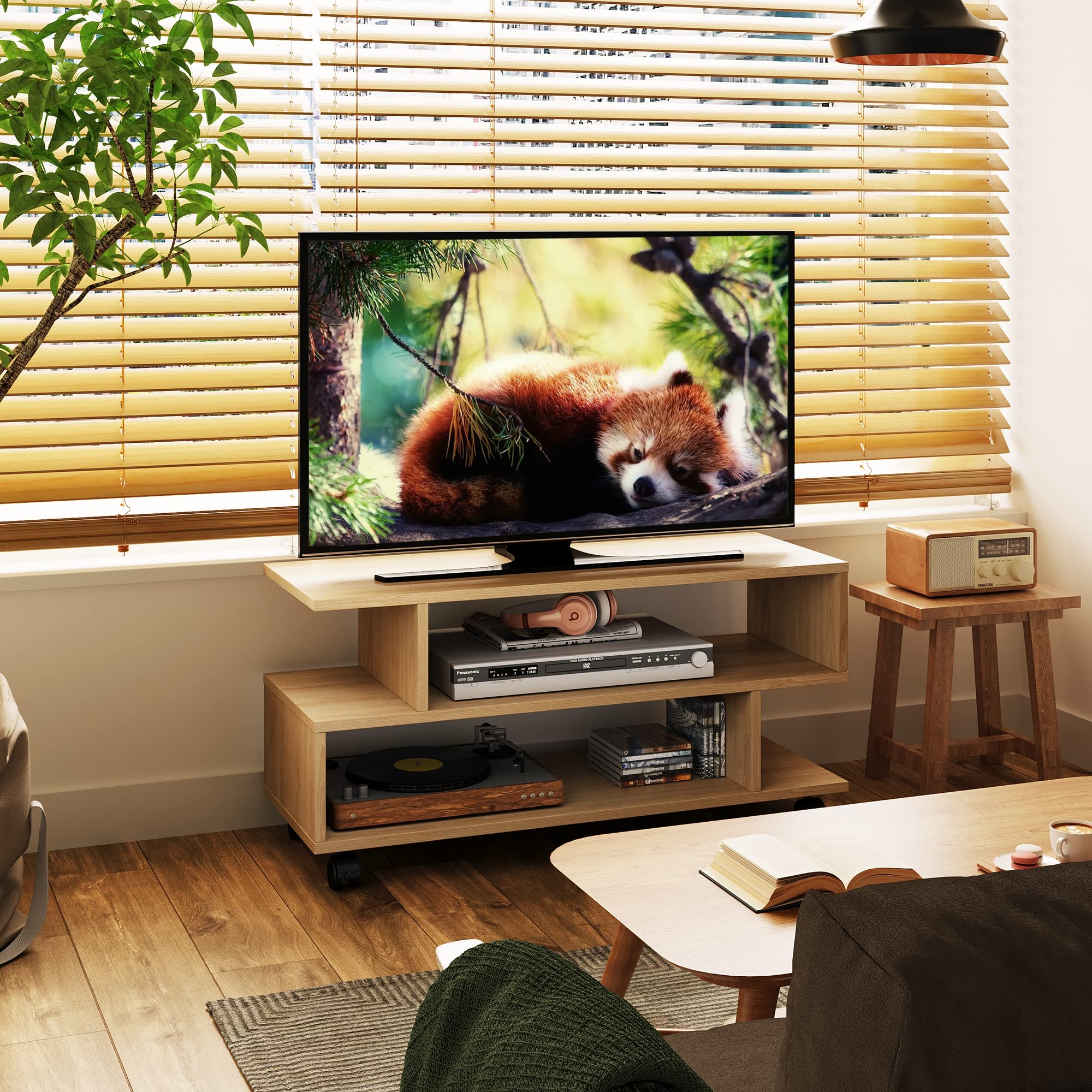 Amazon｜WLIVE テレビ台 テレビボード ローボード キャスター付き 幅80