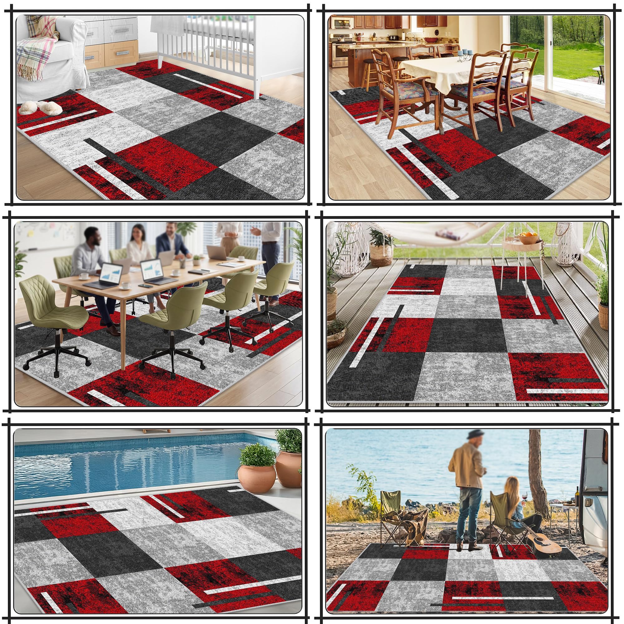 Alfombra Lavable para Dormitorio, Salón, Hall Entrada, Pasillo Antideslizante Fácil de Limpiar, Carpet tamaño: 140x150cm/55.12x59.06inch