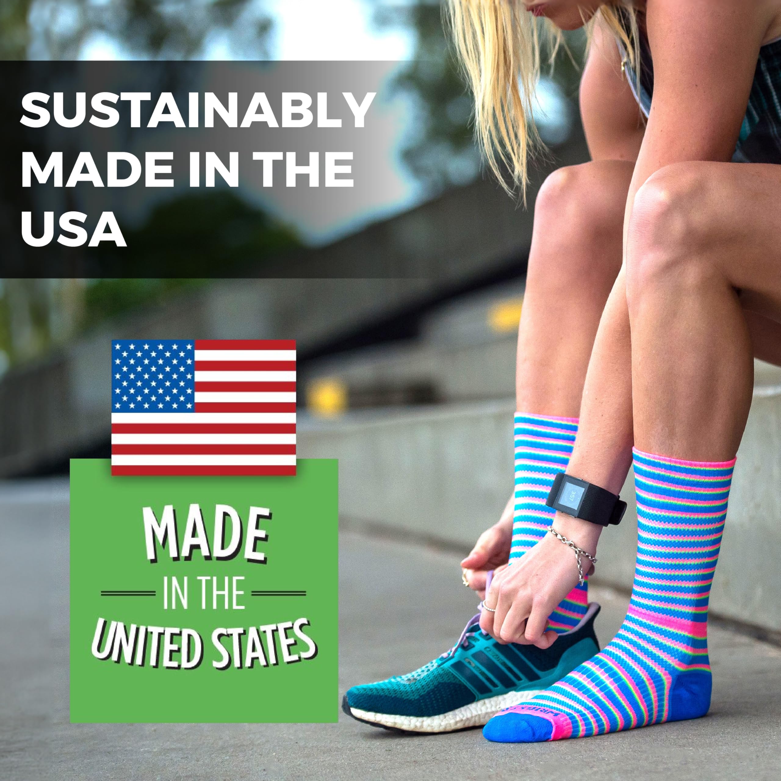 Wrightsock Calzini da corsa ultra sottili per uomini e donne, imbottiti, ecologici e anti vesciche, con il nostro design sagomato del piede, realizzati in America con regolazione dell'umidità, nero,