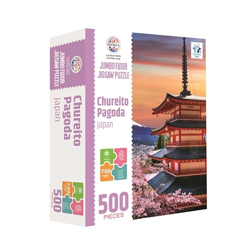 Image of Ratna's Chureito Pagoda Japan Jigsaw Puzzle, 500 Pieces, 73.5 x 48.25 cm, Play and Learn Educational Jigsaw Puzzle for Kids & Adults 7+ Years