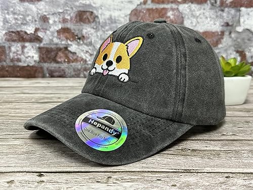 Miniatura 9 de Hepandy Gorra de béisbol bordada de bulldog francés para hombres y mujeres, color caqui lavado, gorra ajustable para papá, sombrero de camionero