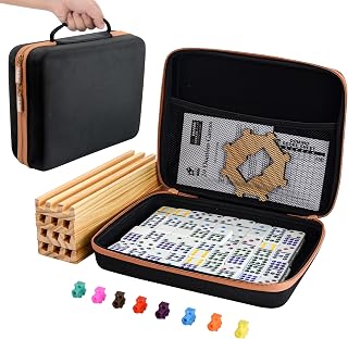 Dominoes Set Double 12 with 4 Racks for Adults Kids, Mexican Train Dominoes Set Double 12, Mexican Train Dominoes (Double 12)
