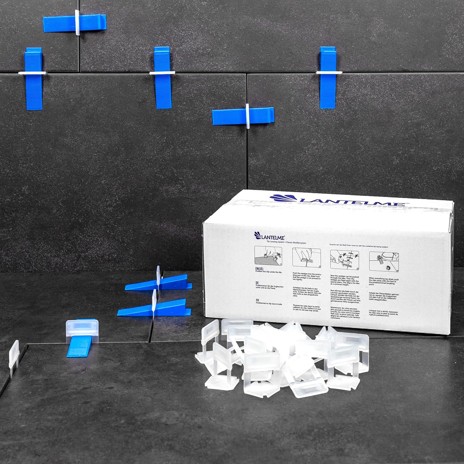 1/8 Inch Spacers 250 pcs for Tile Leveling System DIY Tiles Leveler Clips for Professional Ceramic Tile and Stone Installation - - 