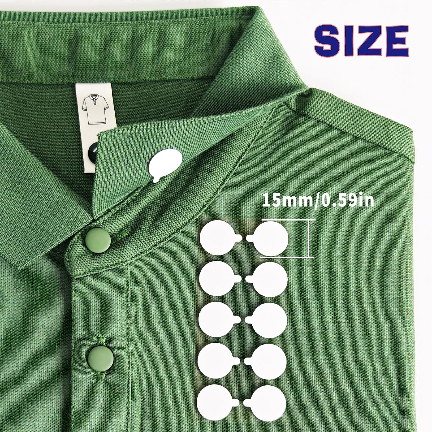 Adhesive Collar Stays Dots Sticker For Shirts Polo, Easy Use (120 Pcs)