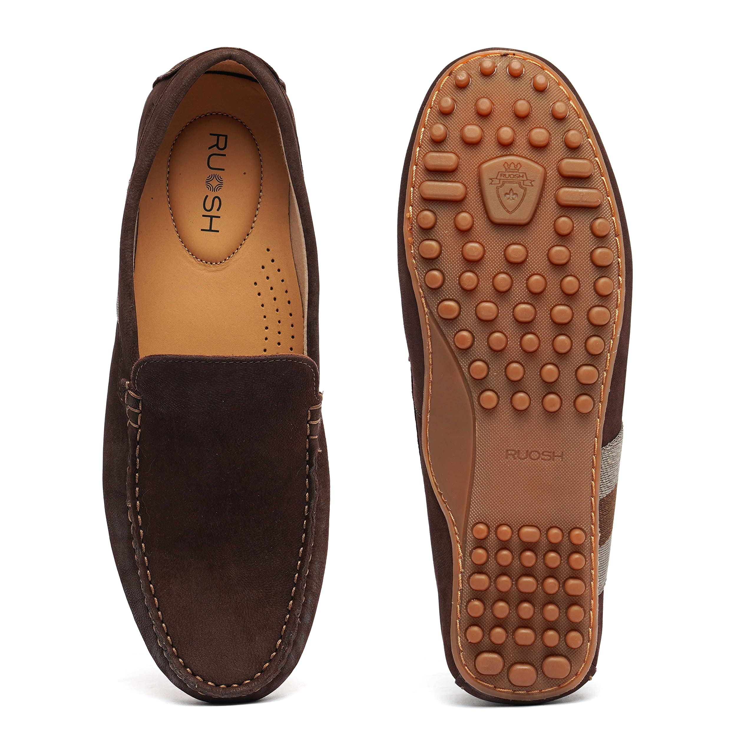 Ruosh The Oman Men Brown Nubuck Penny Loafer (B0C1GG8QW1) Amazon Price History, Amazon Price Tracker