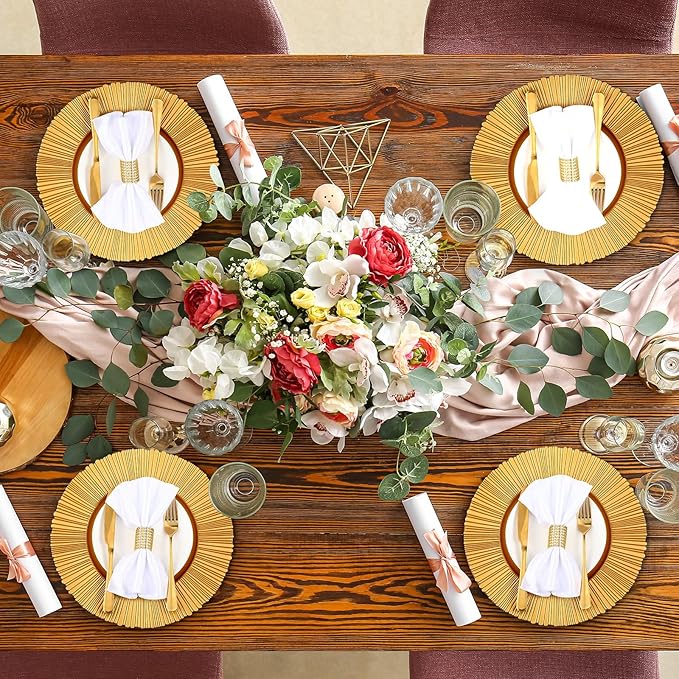 50 Platos Dorados de 33 cm para Decoración de Fiestas y Eventos miniatura 6
