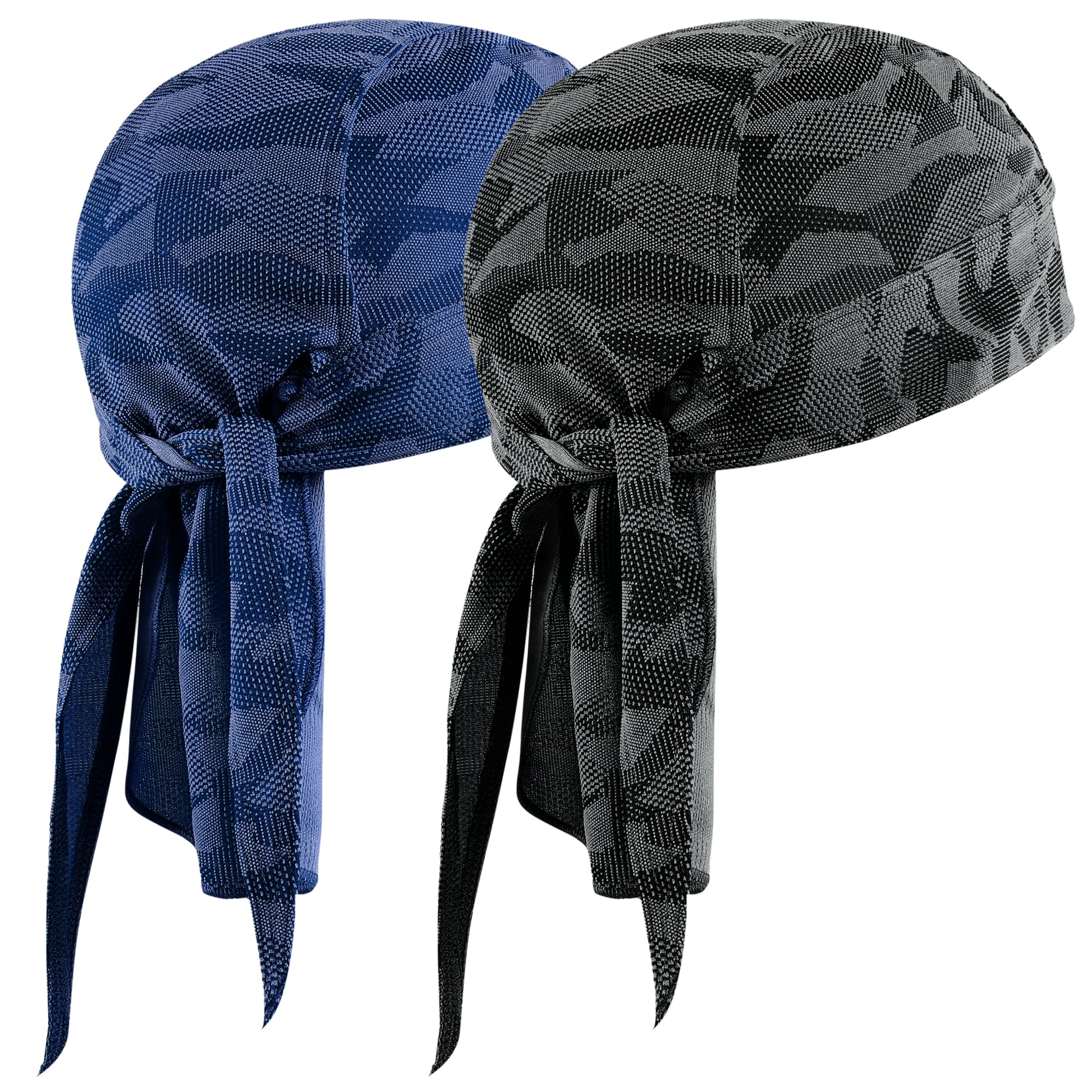 AXBXCX 2Pieces Durag - Breathable Durags for Men Sweat Wicking Du Rags Men Summer Beanie Skull Cap