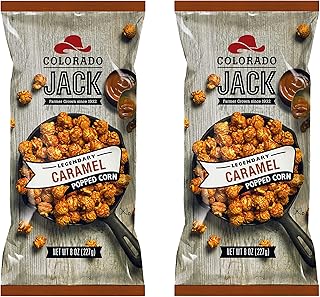 Gourmet Flavored Popcorn - Colorado Jack Popped Corn in 5 Legendary Flavors (Legendary Caramel (Pack of 2))