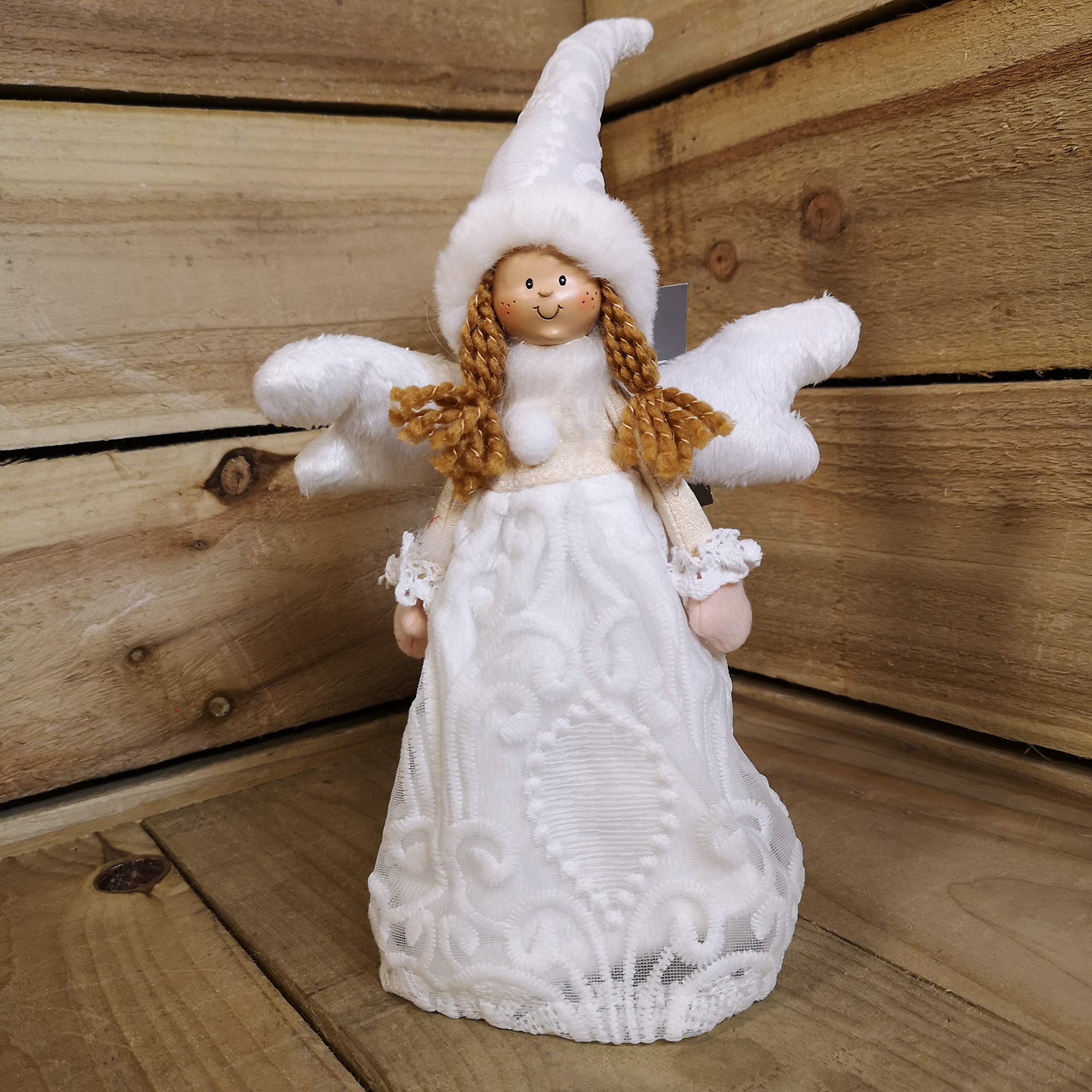 Premier Decorations Limited White Angel With Hat Christmas Tree Topper