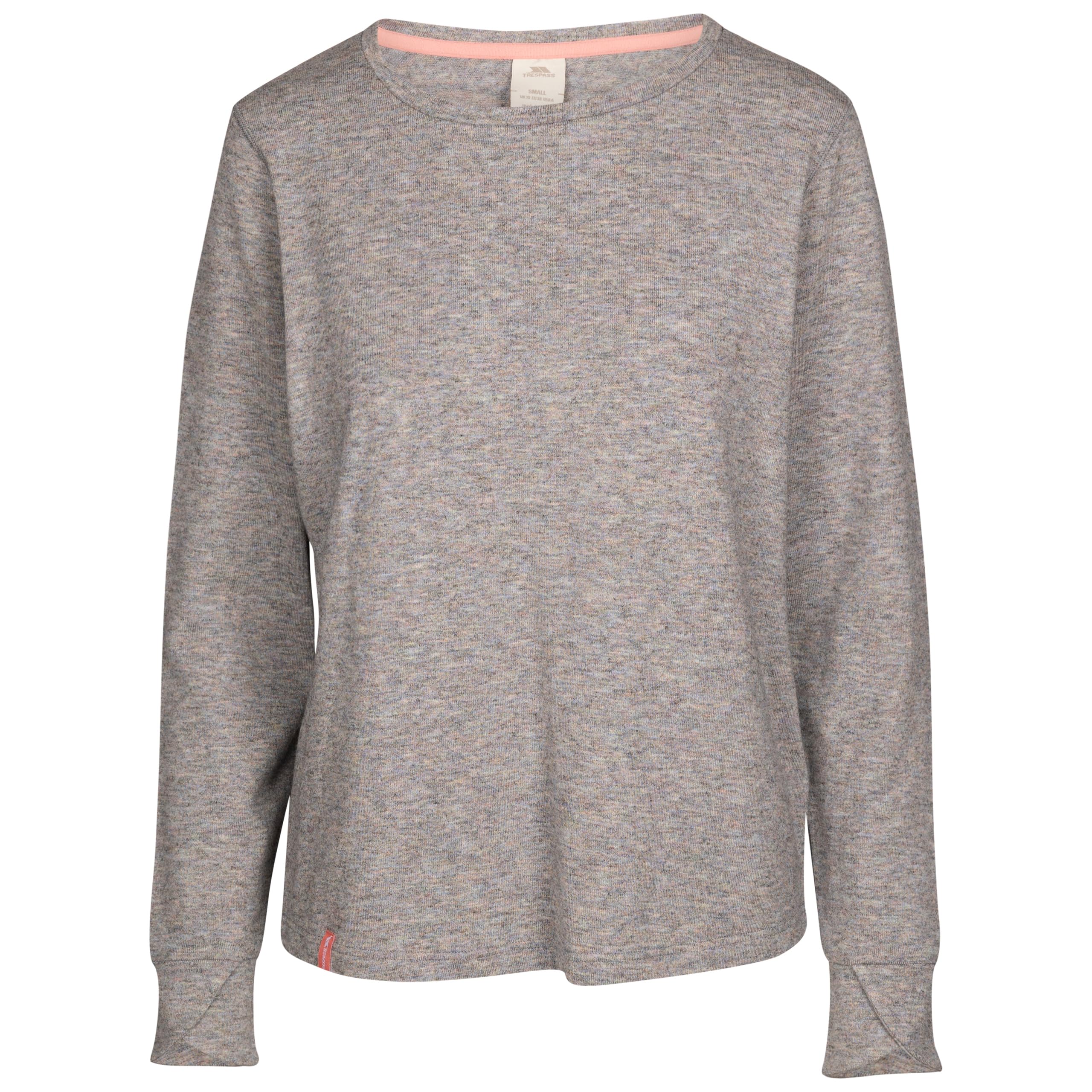 Trespass Womens Long Sleeve Top Knitted Marl with Curved Hem Rina