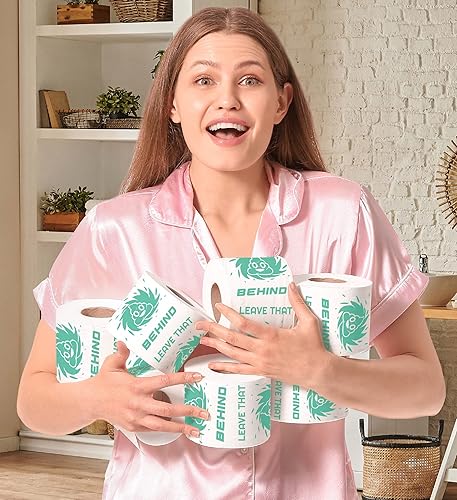 Miniatura 7 de Printed TP Leave That Behind - Papel higiénico impreso para regalo, divertido rollo de papel higiénico para broma, sorpresa, decoración de baño,