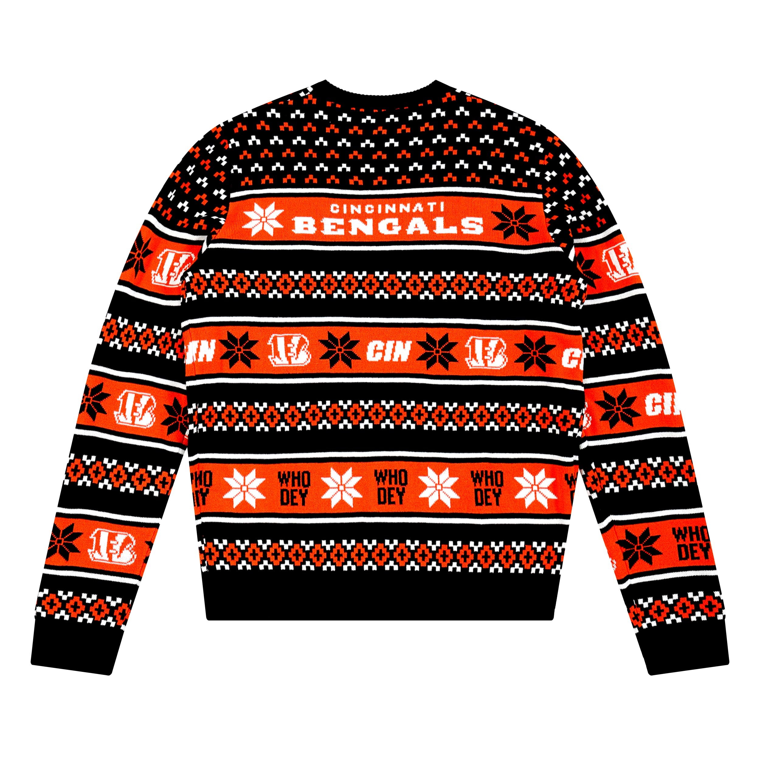 FOCO Men's NFL Big Logo Ugly Sweater, Team Color, L