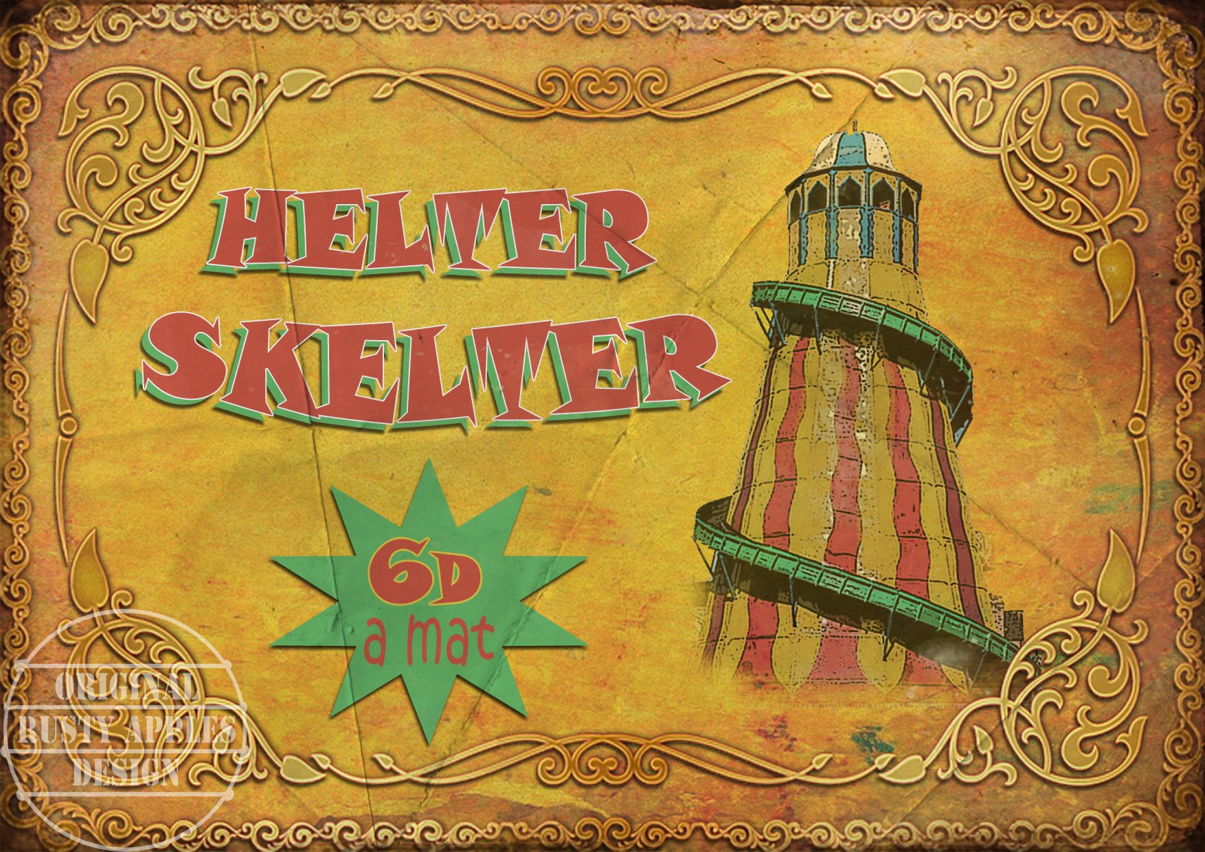 The Rusty Apples Metal Sign Co Helter Skelter Vintage Circus Carnival Fairground – Vintage - Style Metal Sign – 3 Sizes To Choose – Home Decor – Unique Gift (8” X 6” 200 X 150 Mm)