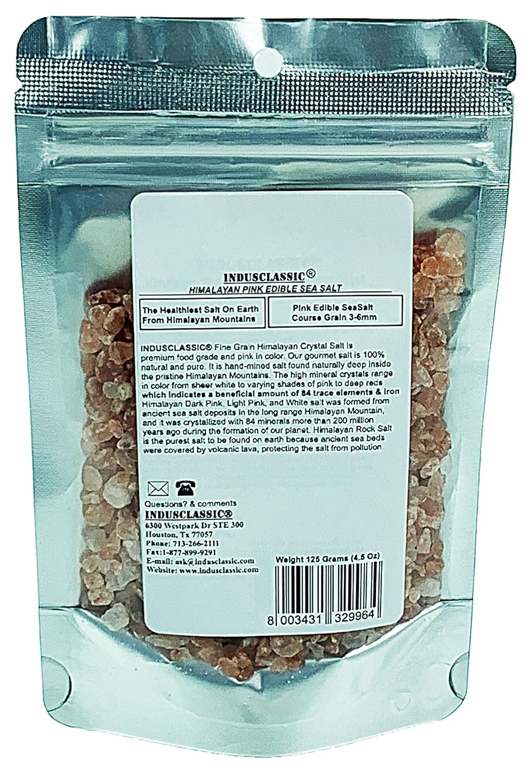 Indusclassic Kosher Pure Natural Unprocessed Himalayan Edible Pink Cooking Coarse Grain Salt (10 lbs Coarse Grain 3~6mm)