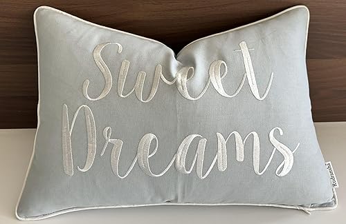 Rudransha Sweet Dreams - Funda de almohada bordada para decoración de dormitorio, 12 x 18 pulgadas, huevo de Robins