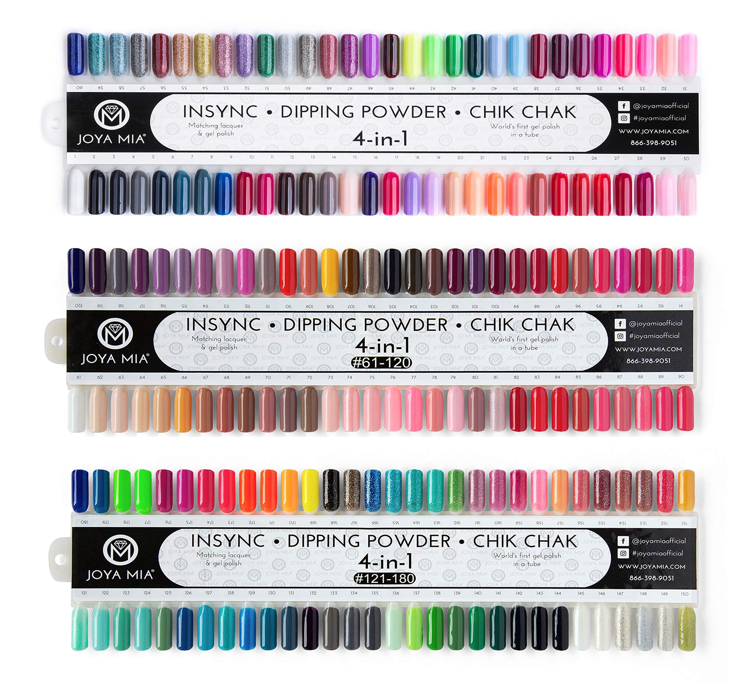 Full 180 Colors Classic Collection 3in1 Dipping Powder sets Matching Colors by Joya Mia Gel polish and matching