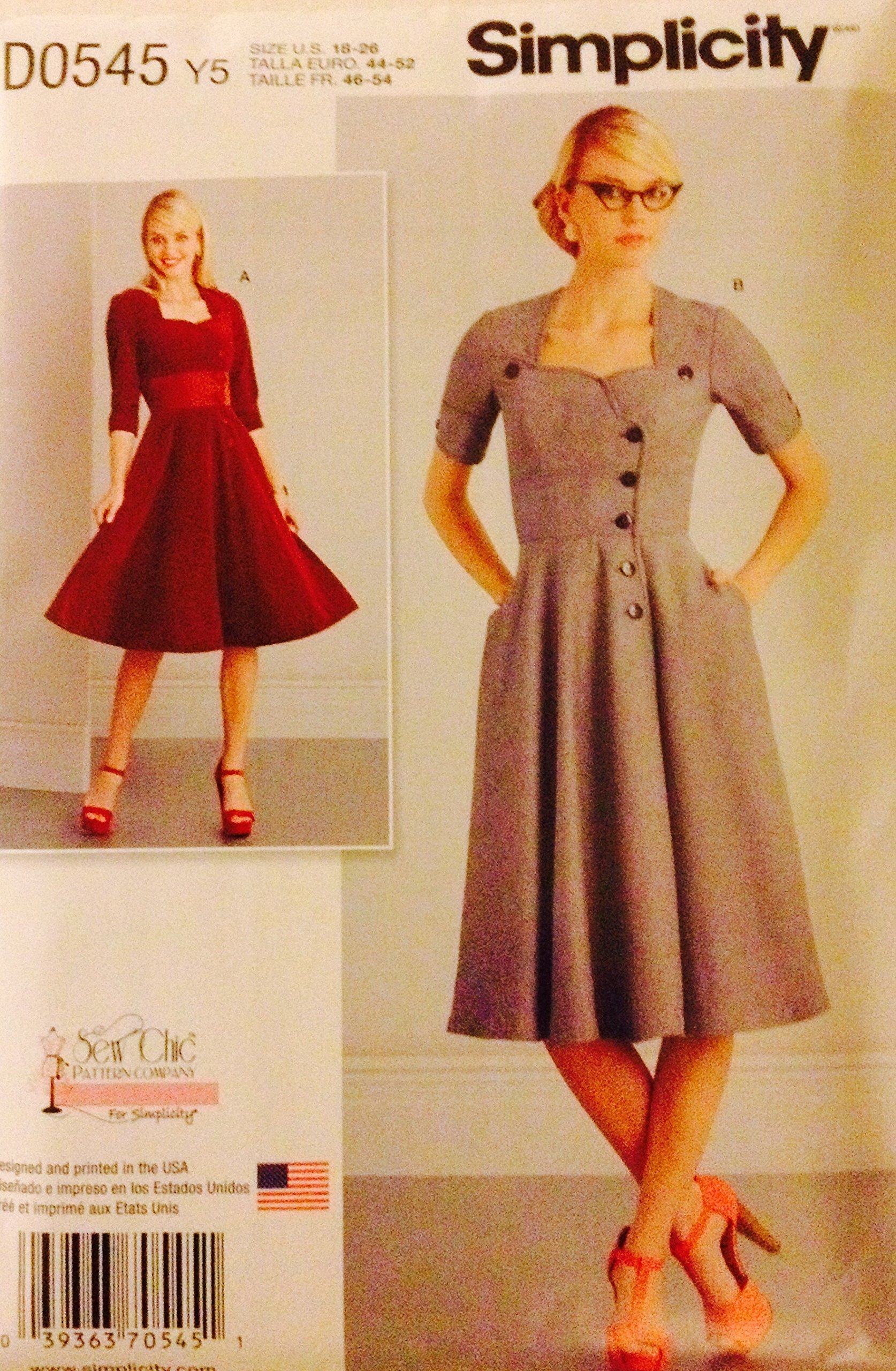 Patron De Couture Simplicity 9259 – Robe-pull Femme – Tailles 46 à 54 – Neuf