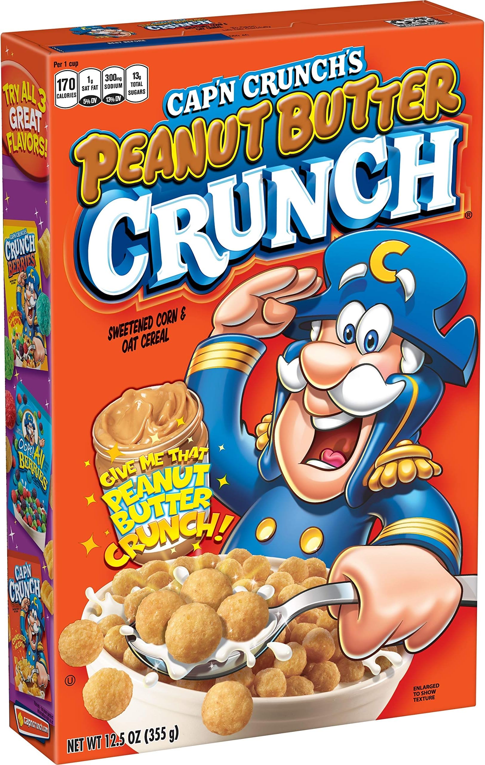 Cap'n Crunch Cereal, Peanut Butter Crunch, 12.5 Oz